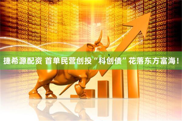 捷希源配资 首单民营创投“科创债”花落东方富海！
