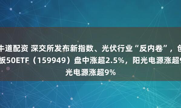 牛道配资 深交所发布新指数、光伏行业“反内卷”，创业板50ETF（159949）盘中涨超2.5%，阳光电源涨超9%