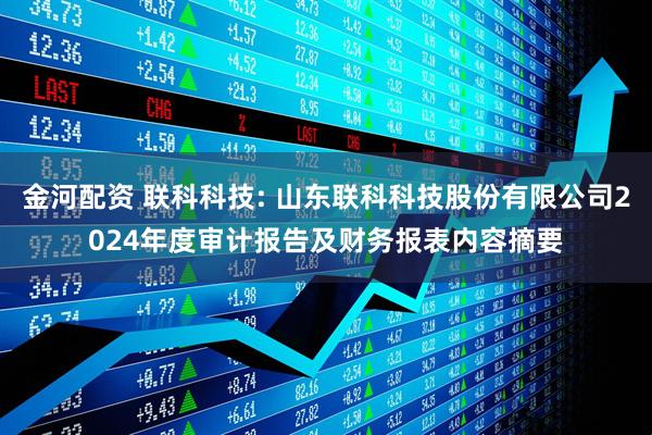金河配资 联科科技: 山东联科科技股份有限公司2024年度审计报告及财务报表内容摘要