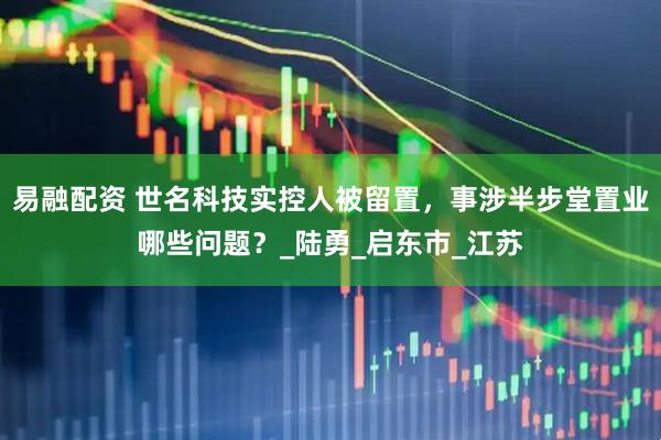 易融配资 世名科技实控人被留置，事涉半步堂置业哪些问题？_陆勇_启东市_江苏